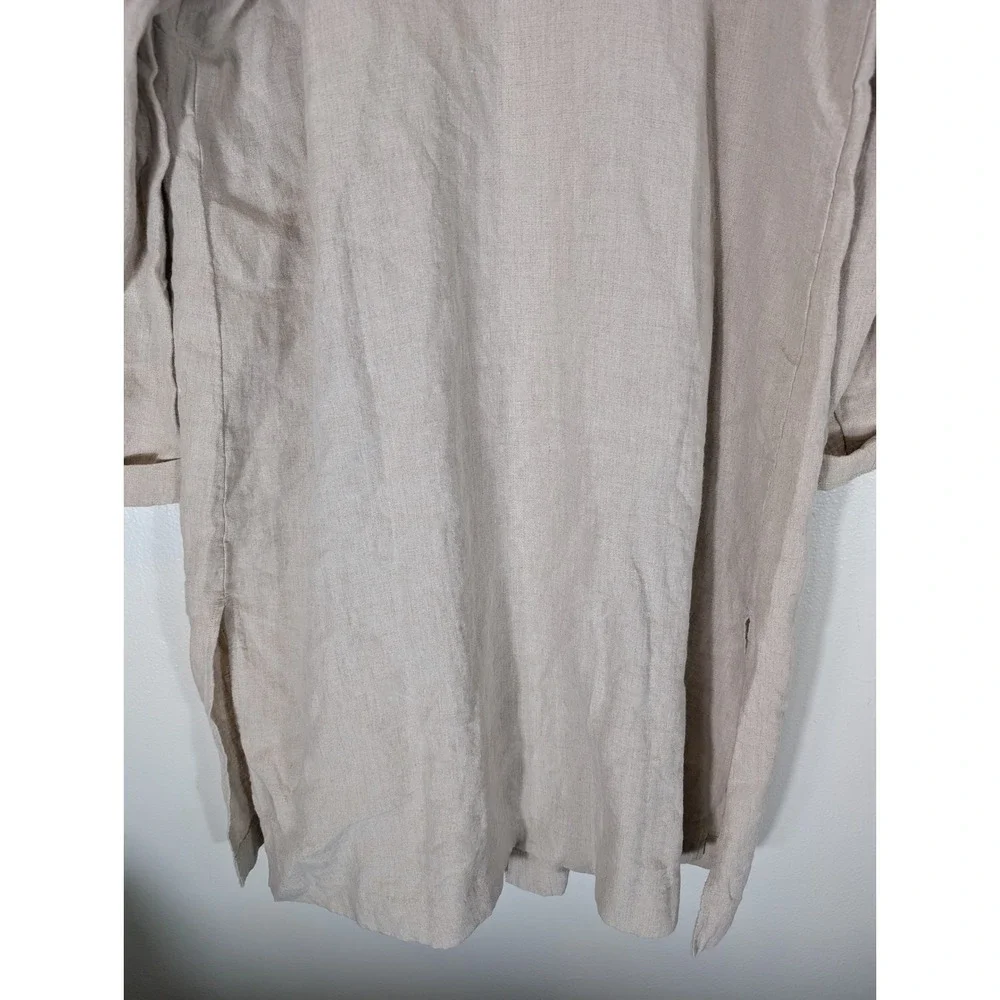 J. Jill Lightweight Linen Long Sleeve Coat in Beige Size XL Unlined - Picture 7 of 10
